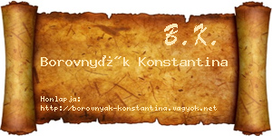 Borovnyák Konstantina névjegykártya